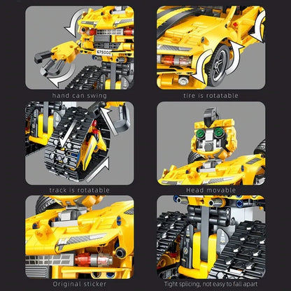 Panlos Motorized Building Block Set: Electric 2In1 Robot APP RC Transbot