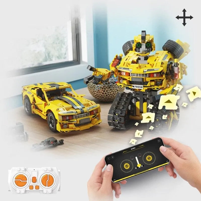 Panlos Motorized Building Block Set: Electric 2In1 Robot APP RC Transbot