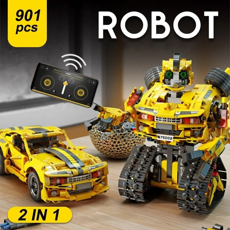 Panlos Motorized Building Block Set: Electric 2In1 Robot APP RC Transbot