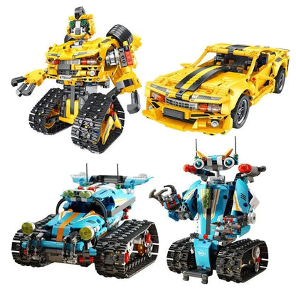 Panlos Motorized Building Block Set: Electric 2In1 Robot APP RC Transbot