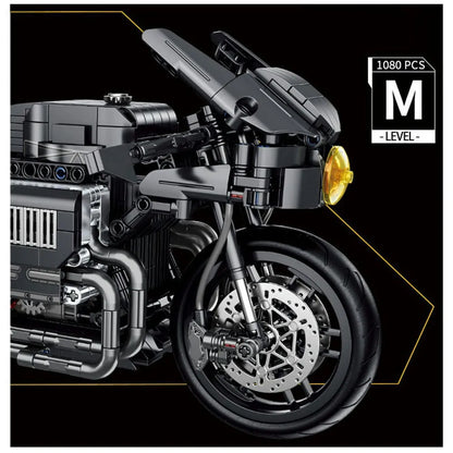 Panlos MOC Building Block Set: High Tech MOC Classic City Motorcycle, Model 672009