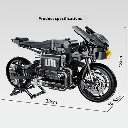 Panlos MOC Building Block Set: High Tech MOC Classic City Motorcycle, Model 672009