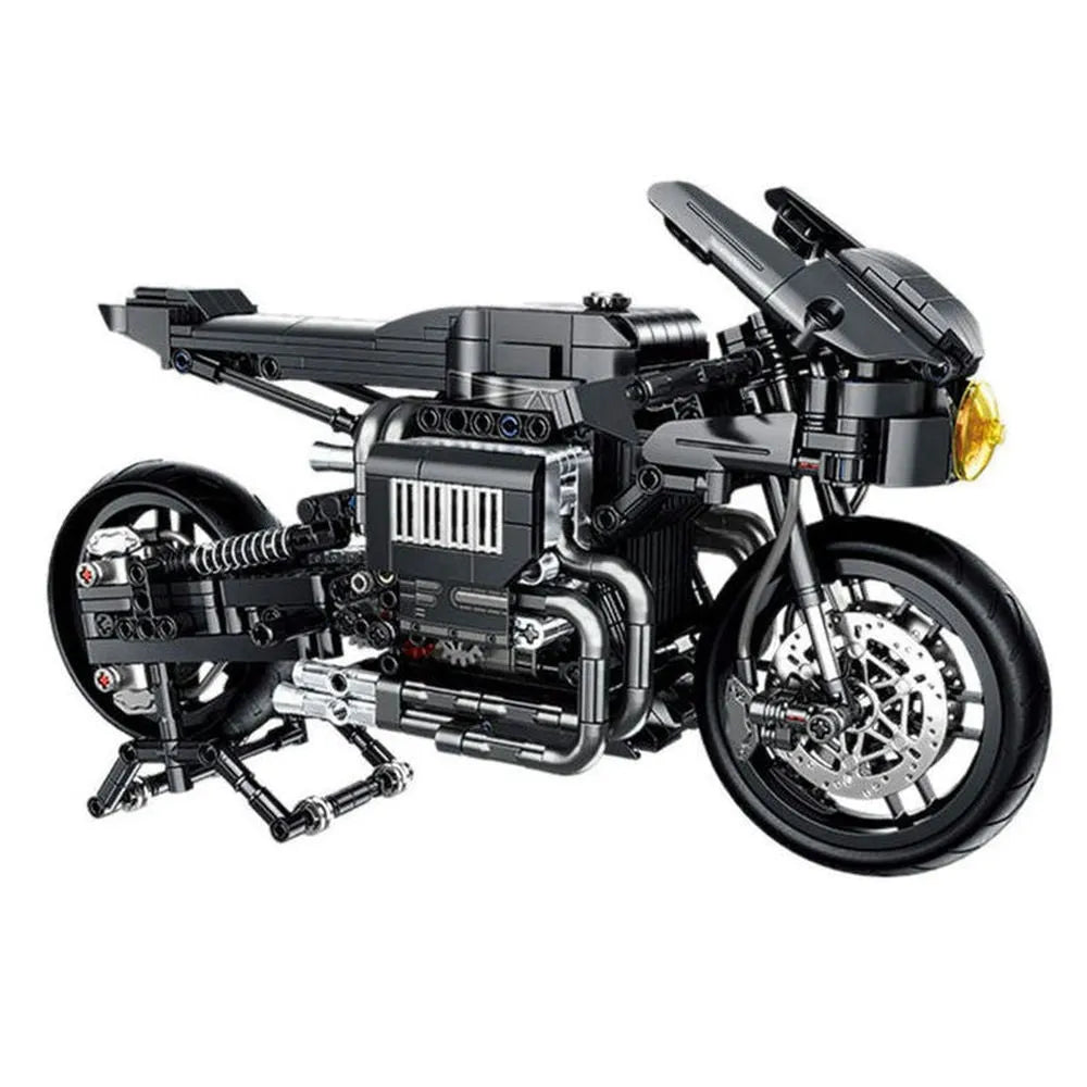 Panlos MOC Building Block Set: High Tech MOC Classic City Motorcycle, Model 672009