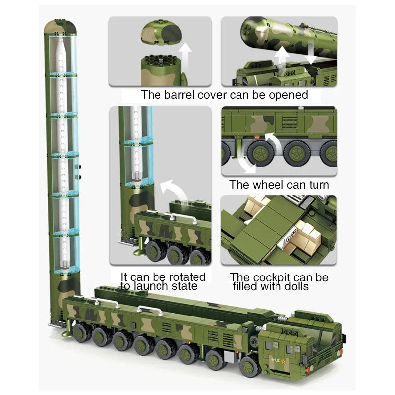 Panlos Building Block Set: DF41 Intercontinental Nuclear Missiles, Model 639009