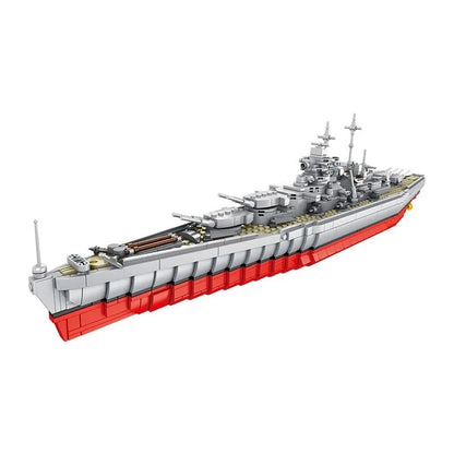 Panlos Building Block Set: German Bismarck Battleship Warship, Model 637004