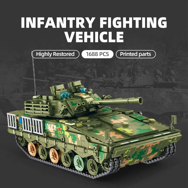 Panlos MOC Building Block Set: 04A Infantry Fighting War Vehicle, Model 639010