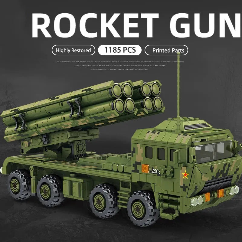 Panlos MOC Building Block Set: Rocket Gun Carrier War Truck, Model 639002