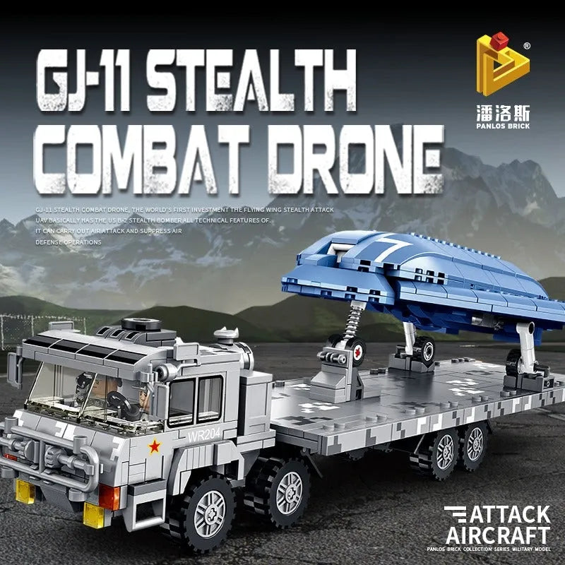 Panlos MOC Building Block Set: Stealth Combat Drone Truck, Model 639006