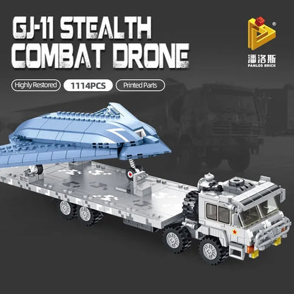 Panlos MOC Building Block Set: Stealth Combat Drone Truck, Model 639006