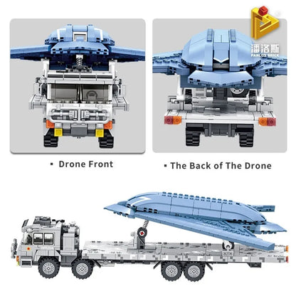 Panlos MOC Building Block Set: Stealth Combat Drone Truck, Model 639006