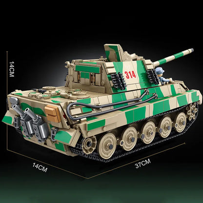 Panlos MOC Building Block Set: WW2 Jagdtiger Heavy Battle Tank, Model 632017