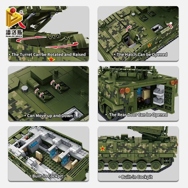 Panlos MOC Building Block Set: WW2 Red Arrow Anti-tank Missile, Model 639005