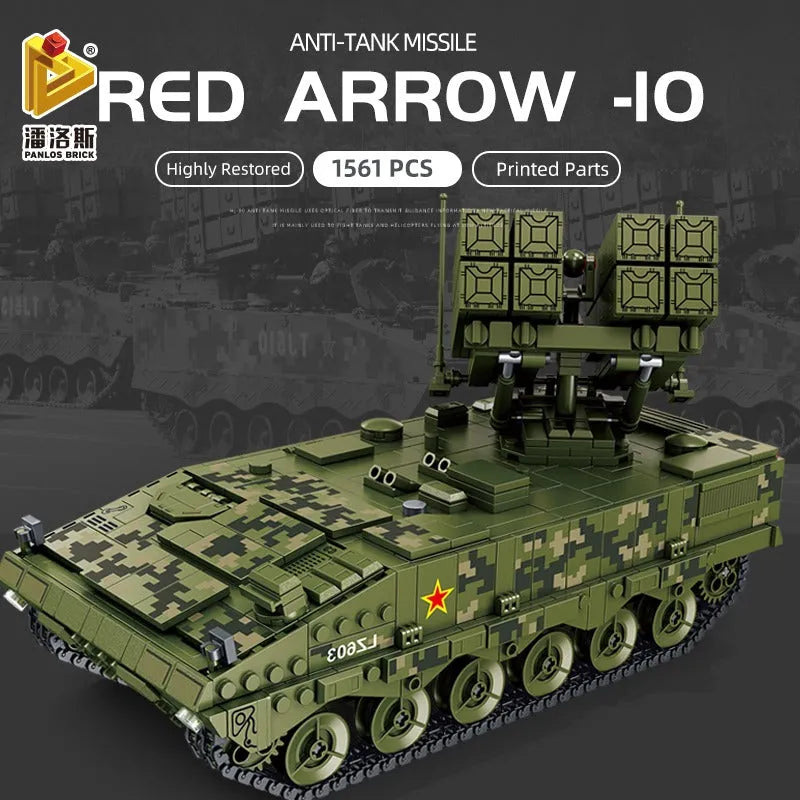 Panlos MOC Building Block Set: WW2 Red Arrow Anti-tank Missile, Model 639005