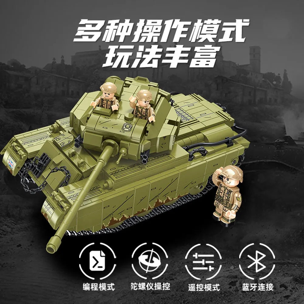 Panlos Building Block Set: RC Motorized Centurion Main Battle Tank, Model 676008