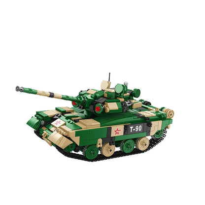 Panlos Building Block Set: RC Motorized T90 Main Battle Tank, Model 676005