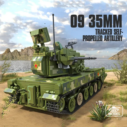 Panlos Building Block Set: Self-propelled 35MM Artillery, Model 688005