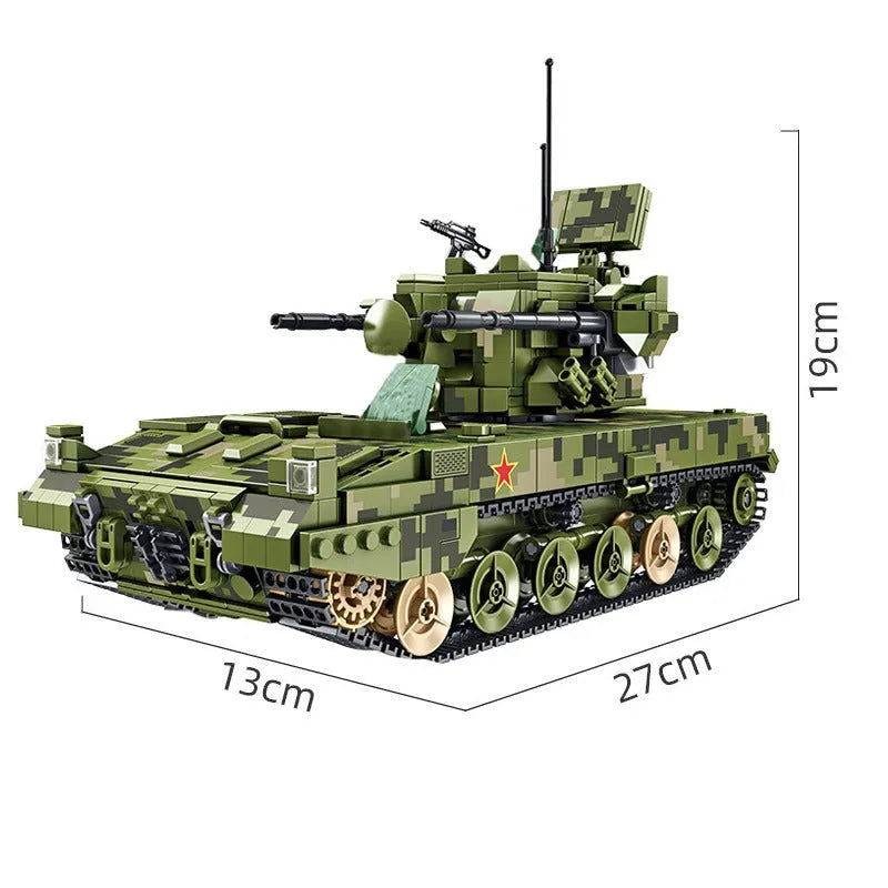 Panlos Building Block Set: Self-propelled 35MM Artillery, Model 688005