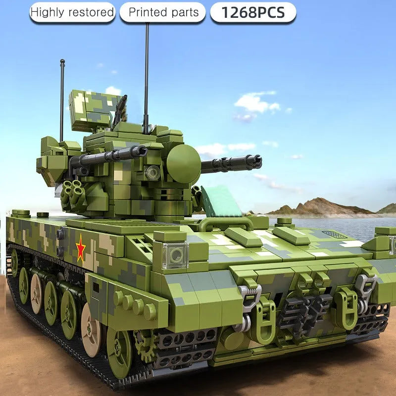Panlos Building Block Set: Self-propelled 35MM Artillery, Model 688005