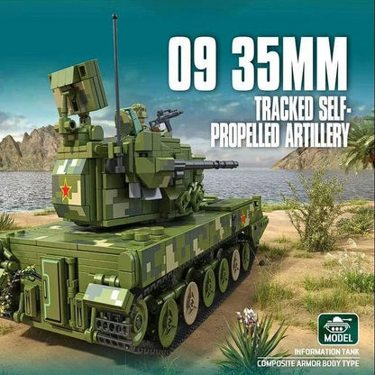 Panlos Building Block Set: Self-propelled 35MM Artillery, Model 688005