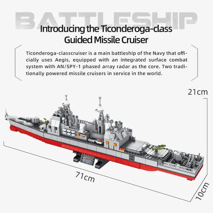 Panlos Building Block Set: Ticonderoga Cruiser Navy Battleship, Model 637007