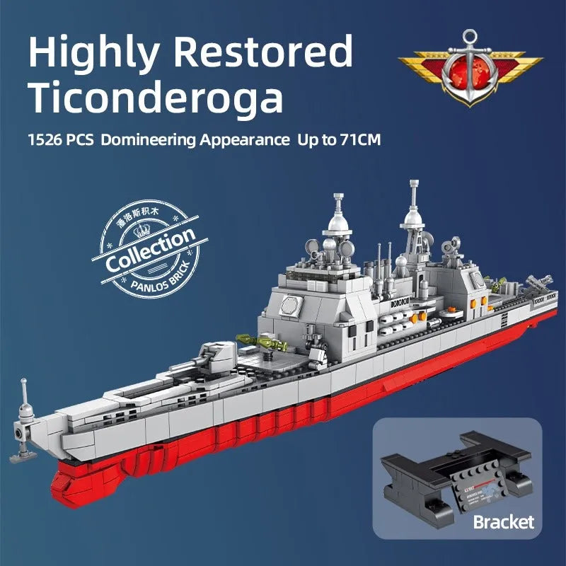 Panlos Building Block Set: Ticonderoga Cruiser Navy Battleship, Model 637007