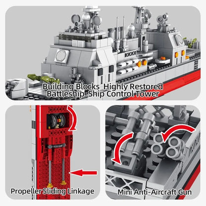 Panlos Building Block Set: Ticonderoga Cruiser Navy Battleship, Model 637007