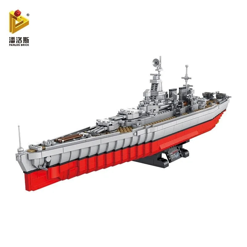 Panlos Building Block Set: USS North Carolina Battleship Warship, Model 637005