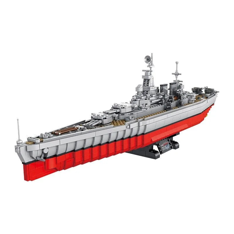 Panlos Building Block Set: USS North Carolina Battleship Warship, Model 637005