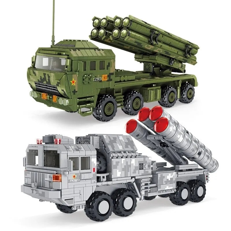 Panlos Building Block Set: WW2 Air Defense Rocket Truck, Model 639004
