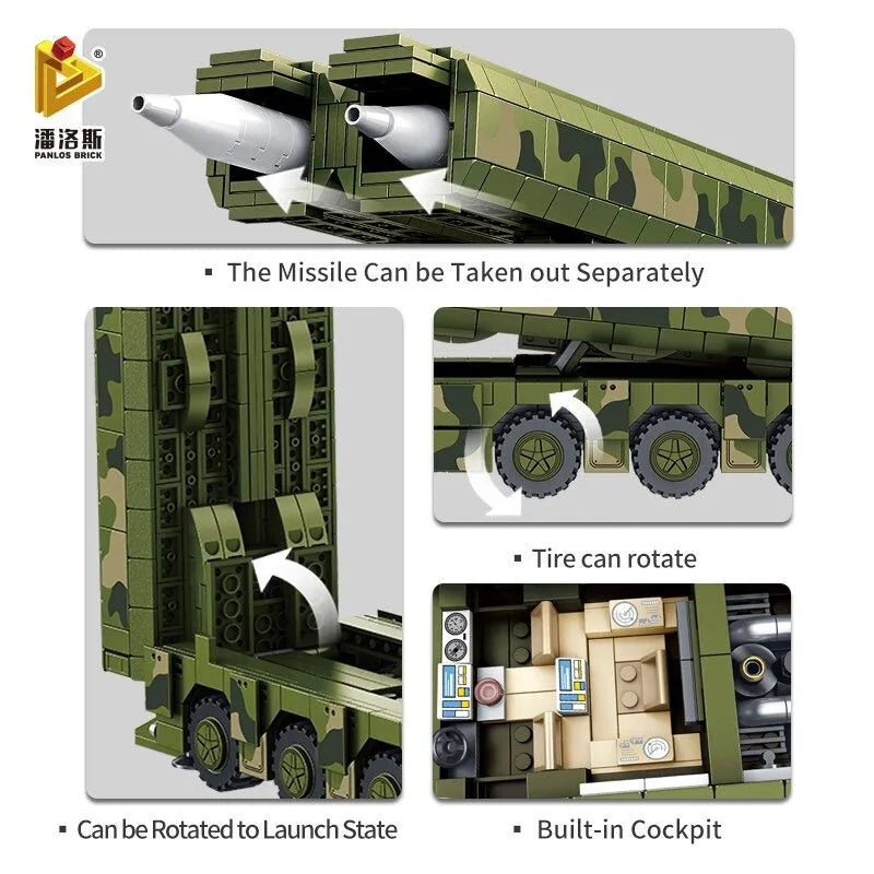 Panlos Building Block Set: WW2 DF100 Ballistic Cruise Missile, Model 639008