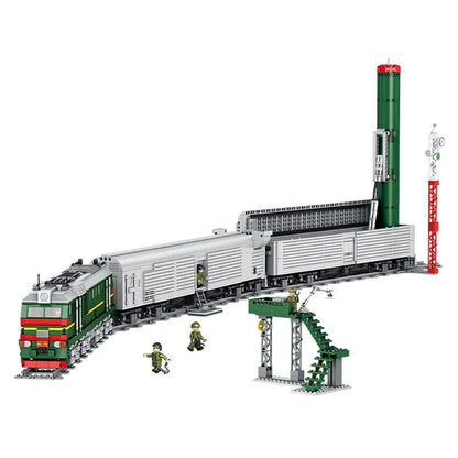 Panlos Building Block Set: WW2 Heavy Missile Train SS-24 Railway, Model 628006