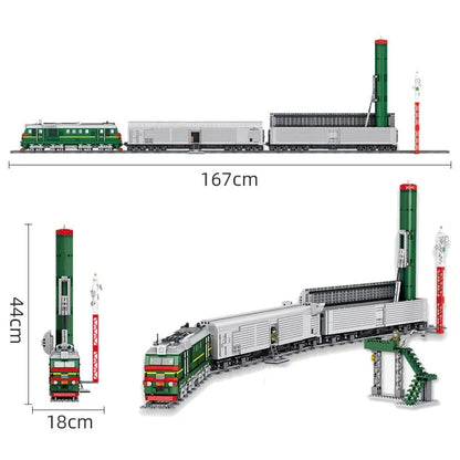 Panlos Building Block Set: WW2 Heavy Missile Train SS-24 Railway, Model 628006