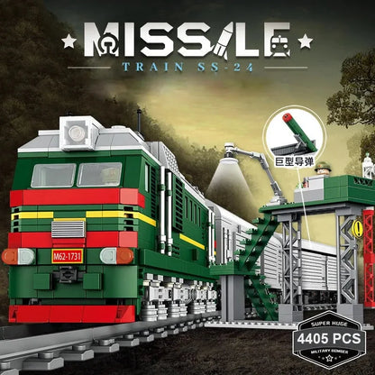 Panlos Building Block Set: WW2 Heavy Missile Train SS-24 Railway, Model 628006
