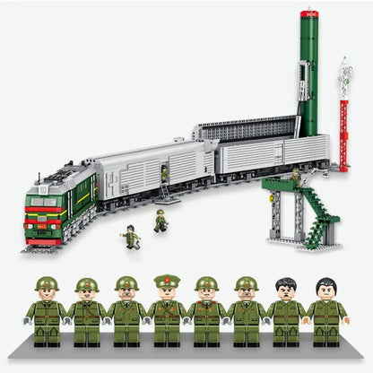 Panlos Building Block Set: WW2 Heavy Missile Train SS-24 Railway, Model 628006