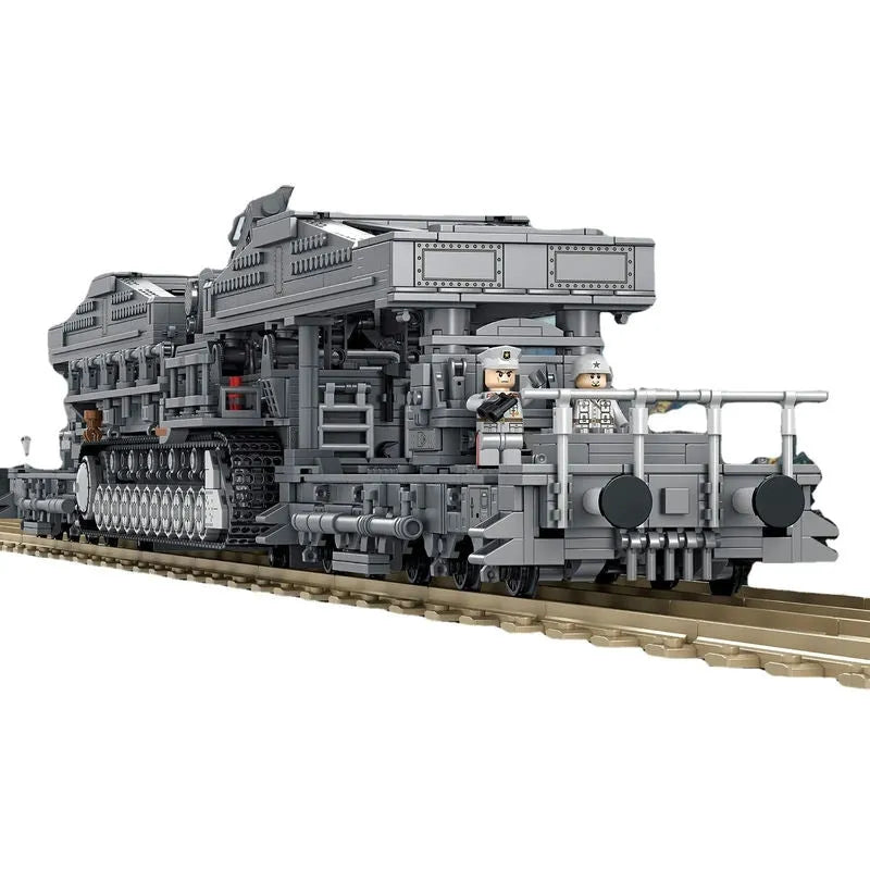 Panlos Building Block Set: WW2 Karl Heavy Carronade Mortar Railway, Model 628008