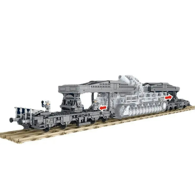 Panlos Building Block Set: WW2 Karl Heavy Carronade Mortar Railway, Model 628008