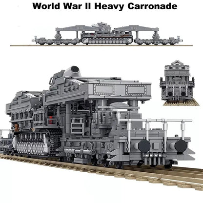 Panlos Building Block Set: WW2 Karl Heavy Carronade Mortar Railway, Model 628008