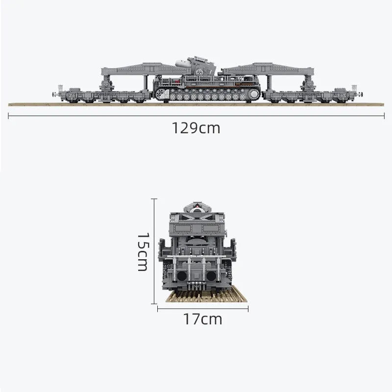 Panlos Building Block Set: WW2 Karl Heavy Carronade Mortar Railway, Model 628008
