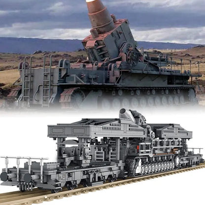 Panlos Building Block Set: WW2 Karl Heavy Carronade Mortar Railway, Model 628008
