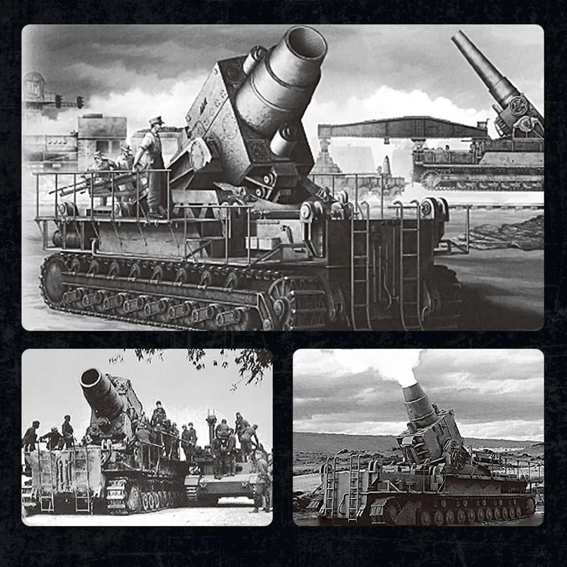 Panlos Building Block Set: WW2 Karl Heavy Carronade Mortar Railway, Model 628008