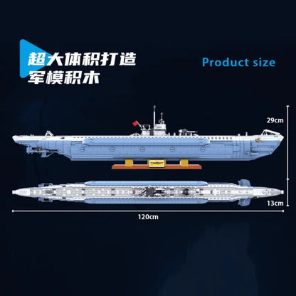Panlos MOC Building Block Set: WW2 MOC German Navy VIIC U-552 Submarine, Model 628011