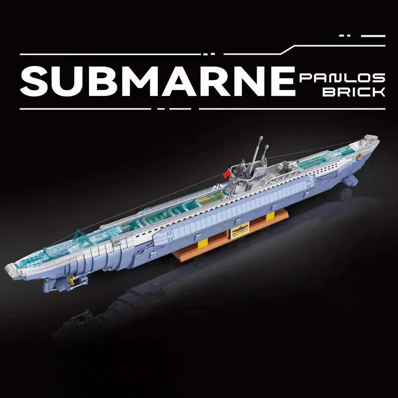 Panlos MOC Building Block Set: WW2 MOC German Navy VIIC U-552 Submarine, Model 628011
