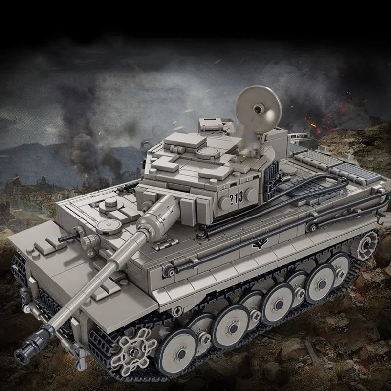 Panlos MOC Building Block Set: WW2 MOC Tiger 1 Heavy Battle Tank, Model 632015