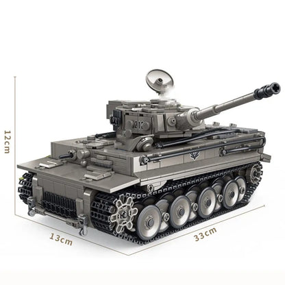 Panlos MOC Building Block Set: WW2 MOC Tiger 1 Heavy Battle Tank, Model 632015