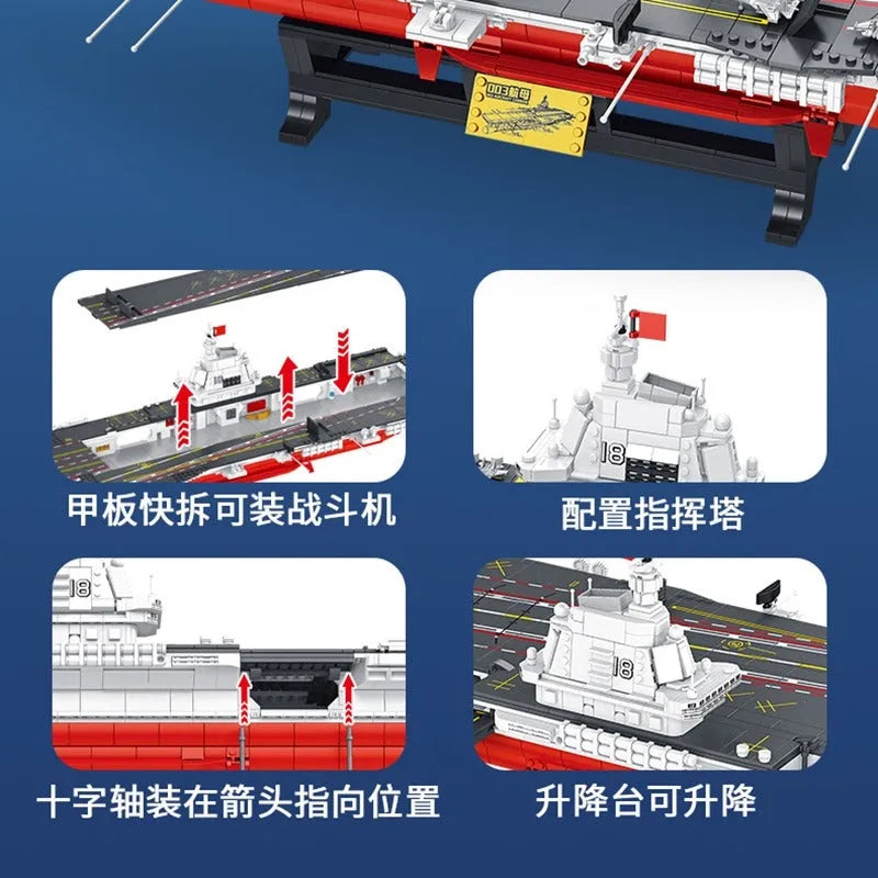 Panlos Building Block Set: WW2 Type 003 Aircraft Carrier Warship, Model 688014