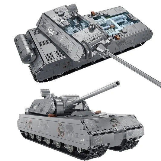 Panlos MOC Building Block Set: German Panzer MK8 Main Battle Tank, Model 628009
