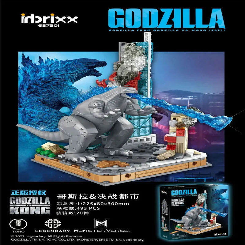 Panlos MOC Building Block Set: Idea Monster Godzilla In Battle City, Model 687201