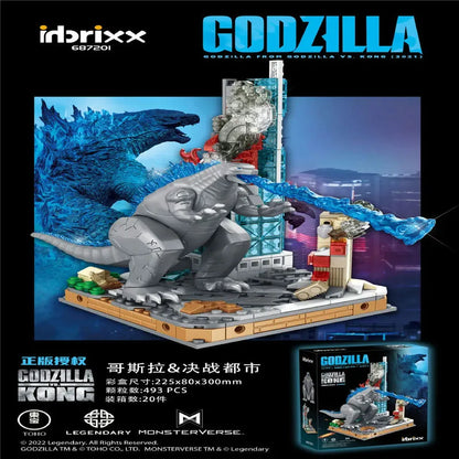 Panlos MOC Building Block Set: Idea Monster Godzilla In Battle City, Model 687201