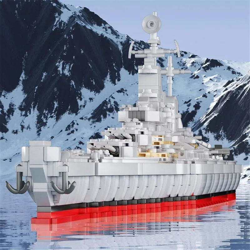 Panlos MOC Building Block Set: USS IOWA-CLASS Battleship Warship, Model 637010