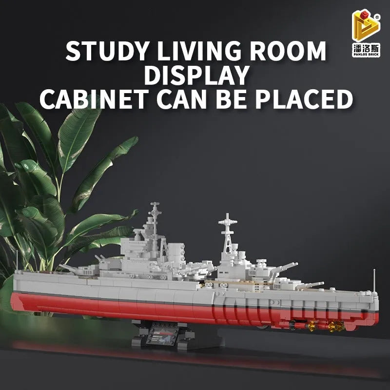 Panlos MOC Building Block Set: Warship Queen Elizabeth Battleship, Model 637008